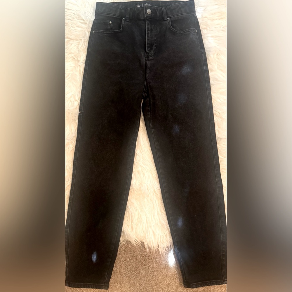 Boden Denim Barrel Leg High Rise Relaxed Ankle Jeans Washed Black Size 2R - Picture 4 of 10